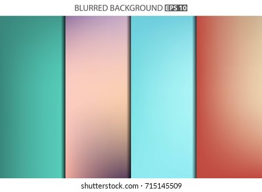 Abstract Creative concept vector multicolored blurred background set. For Web and Mobile Applications, art illustration template design, business infographic and social media, modern decoration.