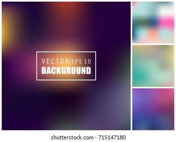 Abstract Creative concept vector multicolored blurred background set. For Web and Mobile Applications, art illustration template design, business infographic and social media, modern decoration.