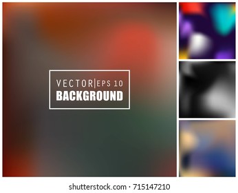 Abstract Creative concept vector multicolored blurred background set. For Web and Mobile Applications, art illustration template design, business infographic and social media, modern decoration.