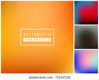 Abstract Creative concept vector multicolored blurred background set. For Web and Mobile Applications, art illustration template design, business infographic and social media, modern decoration.