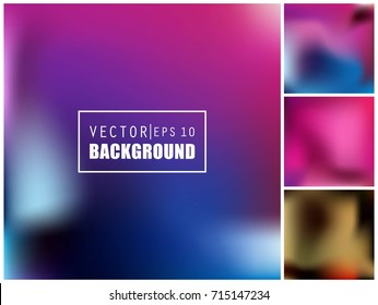 Abstract Creative concept vector multicolored blurred background set. For Web and Mobile Applications, art illustration template design, business infographic and social media, modern decoration.