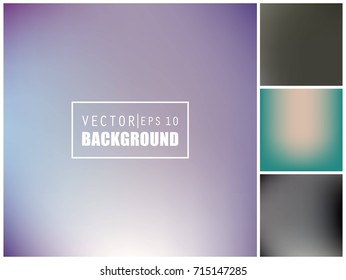 Abstract Creative concept vector multicolored blurred background set. For Web and Mobile Applications, art illustration template design, business infographic and social media, modern decoration.