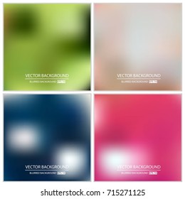 Abstract Creative concept vector multicolored blurred background set. For Web and Mobile Applications, art illustration template design, business infographic and social media, modern decoration.
