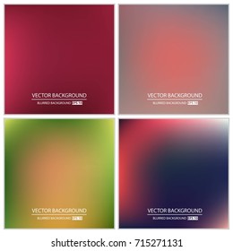Abstract Creative concept vector multicolored blurred background set. For Web and Mobile Applications, art illustration template design, business infographic and social media, modern decoration.