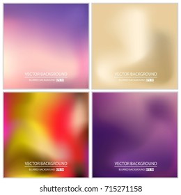 Abstract Creative concept vector multicolored blurred background set. For Web and Mobile Applications, art illustration template design, business infographic and social media, modern decoration.