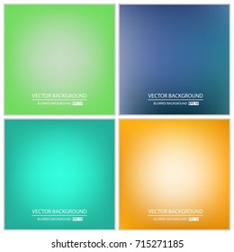 Abstract Creative concept vector multicolored blurred background set. For Web and Mobile Applications, art illustration template design, business infographic and social media, modern decoration.