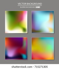Abstract Creative concept vector multicolored blurred background set. For Web and Mobile Applications, art illustration template design, business infographic and social media, modern decoration.