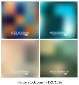 Abstract Creative concept vector multicolored blurred background set. For Web and Mobile Applications, art illustration template design, business infographic and social media, modern decoration.