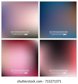 Abstract Creative concept vector multicolored blurred background set. For Web and Mobile Applications, art illustration template design, business infographic and social media, modern decoration.