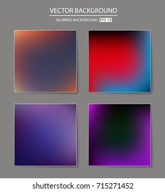 Abstract Creative concept vector multicolored blurred background set. For Web and Mobile Applications, art illustration template design, business infographic and social media, modern decoration.