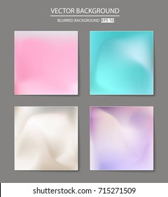 Abstract Creative concept vector multicolored blurred background set. For Web and Mobile Applications, art illustration template design, business infographic and social media, modern decoration.