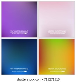 Abstract Creative concept vector multicolored blurred background set. For Web and Mobile Applications, art illustration template design, business infographic and social media, modern decoration.