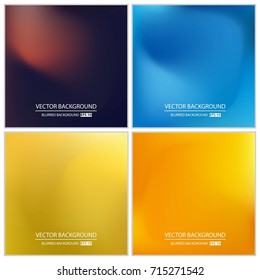 Abstract Creative concept vector multicolored blurred background set. For Web and Mobile Applications, art illustration template design, business infographic and social media, modern decoration.