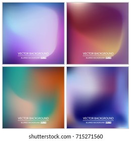 Abstract Creative concept vector multicolored blurred background set. For Web and Mobile Applications, art illustration template design, business infographic and social media, modern decoration.