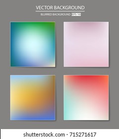 Abstract Creative concept vector multicolored blurred background set. For Web and Mobile Applications, art illustration template design, business infographic and social media, modern decoration.
