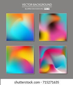 Abstract Creative concept vector multicolored blurred background set. For Web and Mobile Applications, art illustration template design, business infographic and social media, modern decoration.