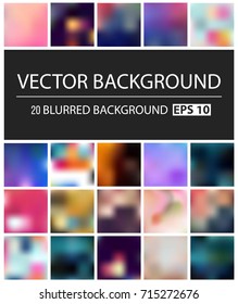 Abstract Creative concept vector multicolored blurred background set. For Web and Mobile Applications, art illustration template design, business infographic and social media, modern decoration.