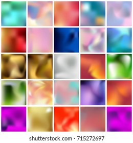 Abstract Creative concept vector multicolored blurred background set. For Web and Mobile Applications, art illustration template design, business infographic and social media, modern decoration.
