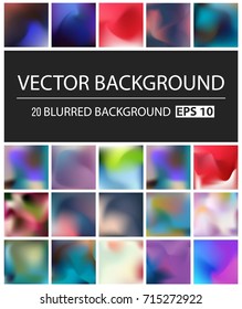 Abstract Creative concept vector multicolored blurred background set. For Web and Mobile Applications, art illustration template design, business infographic and social media, modern decoration.