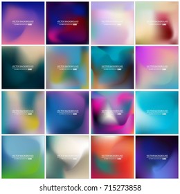 Abstract Creative concept vector multicolored blurred background set. For Web and Mobile Applications, art illustration template design, business infographic and social media, modern decoration.