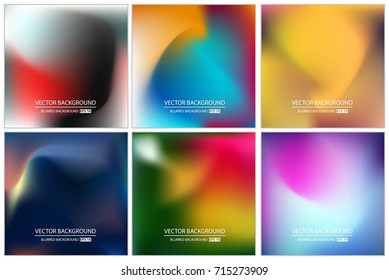 Abstract Creative concept vector multicolored blurred background set. For Web and Mobile Applications, art illustration template design, business infographic and social media, modern decoration.