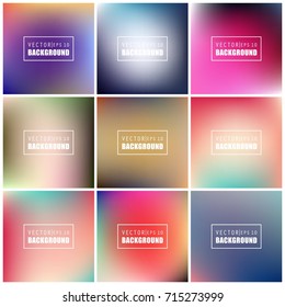 Abstract Creative concept vector multicolored blurred background set. For Web and Mobile Applications, art illustration template design, business infographic and social media, modern decoration.