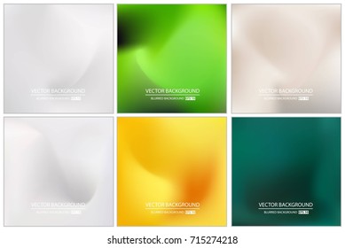 Abstract Creative concept vector multicolored blurred background set. For Web and Mobile Applications, art illustration template design, business infographic and social media, modern decoration.