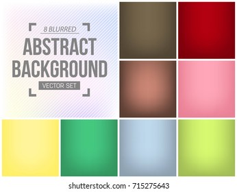 Abstract Creative concept vector multicolored blurred background set. For Web and Mobile Applications, art illustration template design, business infographic and social media, modern decoration.