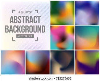 Abstract Creative concept vector multicolored blurred background set. For Web and Mobile Applications, art illustration template design, business infographic and social media, modern decoration.