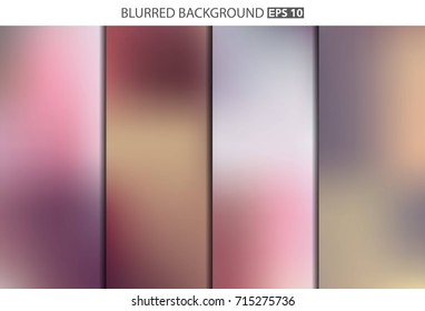 Abstract Creative concept vector multicolored blurred background set. For Web and Mobile Applications, art illustration template design, business infographic and social media, modern decoration.