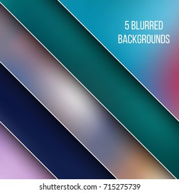 Abstract Creative concept vector multicolored blurred background set. For Web and Mobile Applications, art illustration template design, business infographic and social media, modern decoration.