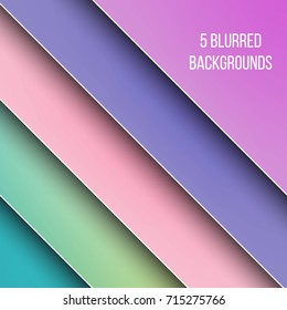 Abstract Creative concept vector multicolored blurred background set. For Web and Mobile Applications, art illustration template design, business infographic and social media, modern decoration.