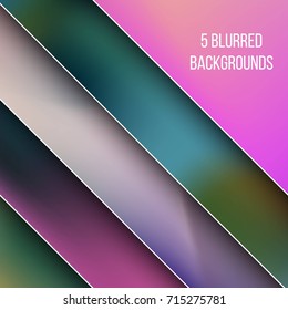 Abstract Creative concept vector multicolored blurred background set. For Web and Mobile Applications, art illustration template design, business infographic and social media, modern decoration.