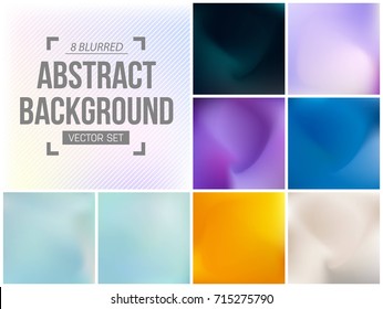 Abstract Creative concept vector multicolored blurred background set. For Web and Mobile Applications, art illustration template design, business infographic and social media, modern decoration.