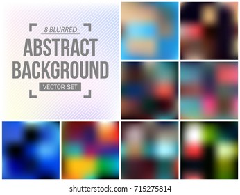 Abstract Creative concept vector multicolored blurred background set. For Web and Mobile Applications, art illustration template design, business infographic and social media, modern decoration.