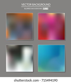 Abstract Creative concept vector multicolored blurred background set. For Web and Mobile Applications, art illustration template design, business infographic and social media, modern decoration.