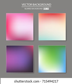 Abstract Creative concept vector multicolored blurred background set. For Web and Mobile Applications, art illustration template design, business infographic and social media, modern decoration.