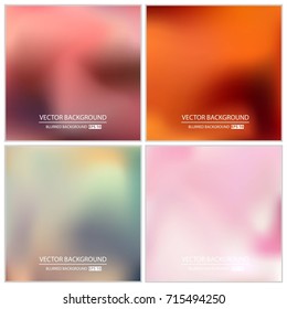 Abstract Creative concept vector multicolored blurred background set. For Web and Mobile Applications, art illustration template design, business infographic and social media, modern decoration.