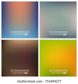 Abstract Creative concept vector multicolored blurred background set. For Web and Mobile Applications, art illustration template design, business infographic and social media, modern decoration.