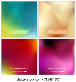 Abstract Creative concept vector multicolored blurred background set. For Web and Mobile Applications, art illustration template design, business infographic and social media, modern decoration.