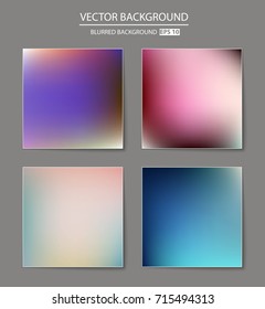 Abstract Creative concept vector multicolored blurred background set. For Web and Mobile Applications, art illustration template design, business infographic and social media, modern decoration.