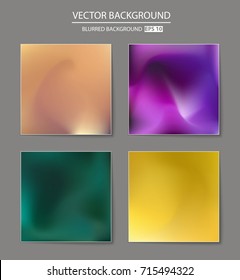 Abstract Creative concept vector multicolored blurred background set. For Web and Mobile Applications, art illustration template design, business infographic and social media, modern decoration.