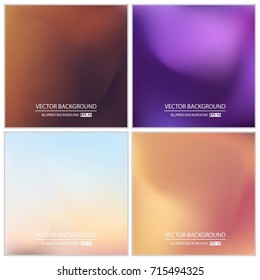 Abstract Creative concept vector multicolored blurred background set. For Web and Mobile Applications, art illustration template design, business infographic and social media, modern decoration.
