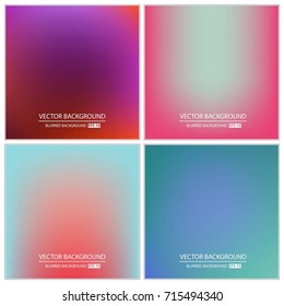 Abstract Creative concept vector multicolored blurred background set. For Web and Mobile Applications, art illustration template design, business infographic and social media, modern decoration.