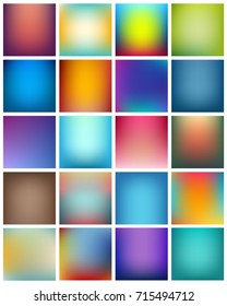 Abstract Creative concept vector multicolored blurred background set. For Web and Mobile Applications, art illustration template design, business infographic and social media, modern decoration.