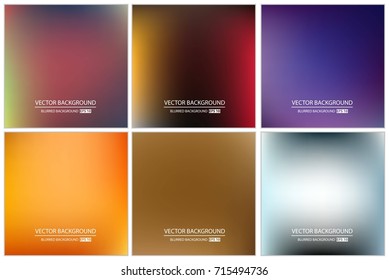 Abstract Creative concept vector multicolored blurred background set. For Web and Mobile Applications, art illustration template design, business infographic and social media, modern decoration.