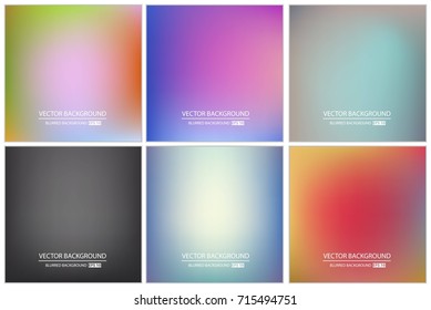 Abstract Creative concept vector multicolored blurred background set. For Web and Mobile Applications, art illustration template design, business infographic and social media, modern decoration.