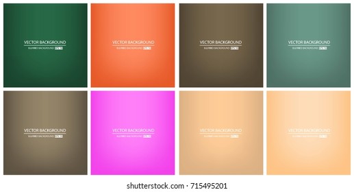 Abstract Creative concept vector multicolored blurred background set. For Web and Mobile Applications, art illustration template design, business infographic and social media, modern decoration.