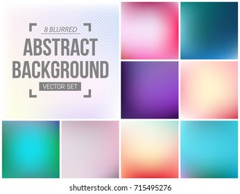 Abstract Creative concept vector multicolored blurred background set. For Web and Mobile Applications, art illustration template design, business infographic and social media, modern decoration.