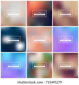 Abstract Creative concept vector multicolored blurred background set. For Web and Mobile Applications, art illustration template design, business infographic and social media, modern decoration.